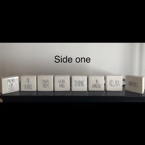 New RAE DUNN 8 Piece Ceramic Tile Set